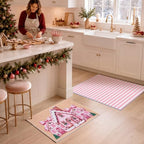 2pcs Pink Gingerbread House Christmas Doormats, 24" x 32" Door Mats - Image 7