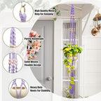 Hoteam 12 Pcs Macrame Plant Hangers Macrame Hanging Planters for Indoor Plants Handmade Boho Hanging Baskets Flower Pots Holder for Outdoor Home Wall Decor - Image 5