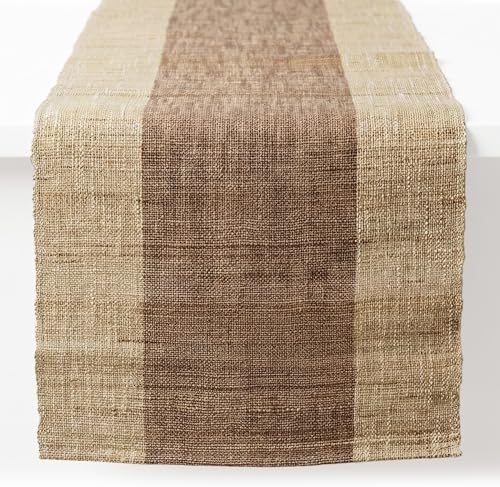 Table Runner, 13.8" × 72", 100% Natural Ramie, Handwoven by GleeNflux
