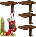 Christmas Stocking Holders for Mantle Set of 4, Stocking Hangers for Mantel Weighted, Heavy Duty, Flat, for Garland, Fireplace, Wall (Bronze) by Unknown