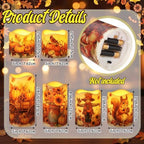 Baquler 6 Pack Fall Flameless LED Candles, Fall Decorations for Home - Image 2