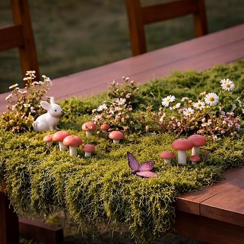 Fake Moss Table Runner Halloween Enchanted Artificial Forest Table Decor - Image 5