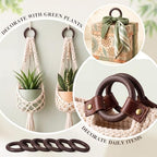 Thenshop 200 Pcs Decorative Wooden Napkin Rings Bulk Exquisite, Dark Brown - Image 6