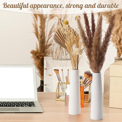 12 Pieces White Ceramic Vases for Flowers, 7.09" Tall, Modern - Image 5