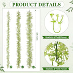 Thiccywoov 3 Pcs Artificial Baby Breath Table Runner Babys Breath Garland - Image 3