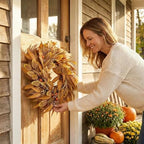 24 Inch Fall Wreath for Front Door, Autumn Leaves for Thanksgiving Decor - Image 5