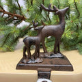 Chalily 3-D Double Deer Christmas Stocking Holder Cast Iron Hooks for Christmas Socks Easily Rest on a Mantel, Fireplace, or Book Shelf Heavy Duty & Durable Holiday Season Decor (Set of 2) by Chalily