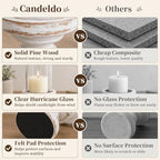 Candeldo White Wooden Hurricane Candle Holders for Pillar, Farmhouse Decor - Image 2