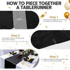 24 Pack Black Satin Table Runners 12 x 108 Inch Reusable Seamless Design - Image 4