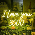 I Love You 3000 LED Neon Sign Transparent Acrylic Light Decor for Wedding Birthday Party Wall Home Bedroom Room Art Decoration with USB Light Modulator 5V by Unknown