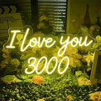 I Love You 3000 LED Neon Sign Transparent Acrylic Light Decor for Wedding Birthday Party Wall Home Bedroom Room Art Decoration with USB Light Modulator 5V by Unknown
