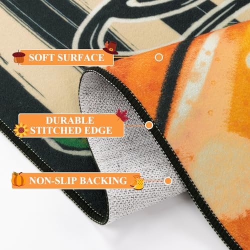 SHACOS Welcome Orange Pumpkin Fall Doormat 32x48 Washable Non-Slip - Image 4