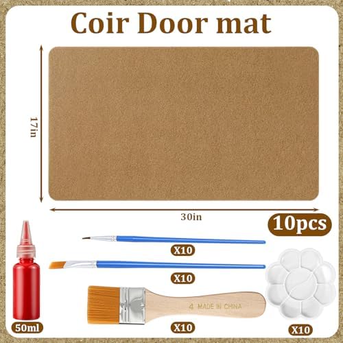 Nuanchu 10 Pcs Blank Coir Doormat Bulk Painting Kit 17x30, Rounded Corners - Image 2