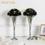 NUPTIO Black Roses Artificial Flowers Pcs of 10 Fake Flower Bouquet Black Hydrangea Flowers Artificial, 15 Heads Fake Roses with Base, Real Looking Black Artificial Flowers (Black) - Image 2