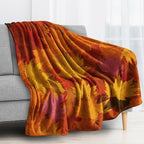Maple Leaf Blanket, Autumn Leaves Fleece Throw Blanket Queen Size for Couch Bed Sofa, Fall Seasonal Blankets and Throws, Decor & Gifts, Super Soft Plush Flannel Blanket, 90x90 - Image 2