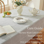 Zobesta Linen Table Cloth Square 70x70 Inch Plaid Gray Tablecloth Square - Image 4