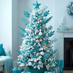 66 Pcs Teal Christmas Glitter Picks and Sprays - Image 3