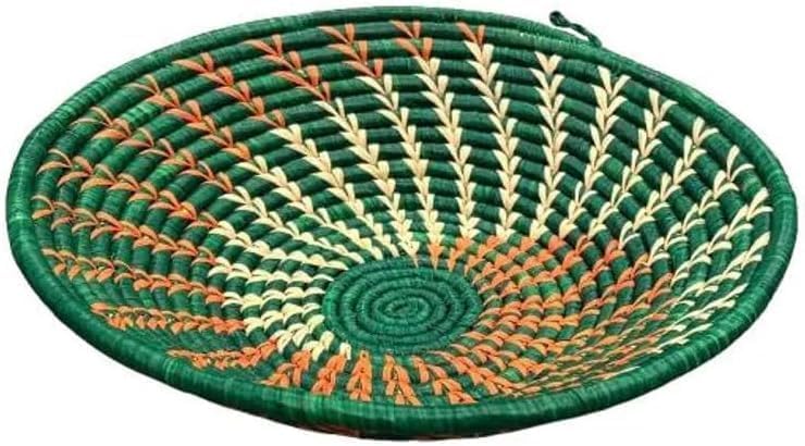 Handwoven African Basket Bowl for Fruits Wall Decor 12in diameter - Image 3