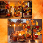 Briwooody 24'' Lighted Thanksgiving Gratitude Tree Kit, Brown Thanful Tree with 60 Leaves, Hemp Ropes & Pens, DIY Fall Decoration for Autumn Table Centerpiece Thanksgiving Gift (Battery Not Included) - Image 6