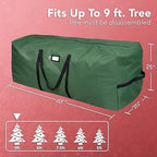 Holiday Cheer Christmas Tree Storage Bag Waterproof 9ft Green - Image 3