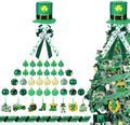 Halfchet St. Patricks Day Tree Ornaments Decorations St Patrick's Day Tree Topper Hat Bow Ribbon Shamrock Coins Hanging Ornaments for Irish Party by JaaMiin