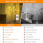 PXBNIUYA 288 LED Birch Tree Light Remote Control,DIY Artificial Tree Light - Image 3