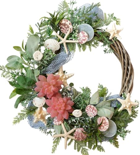 Shell Winter Spring Summer Wreath for Front Door by idyllic