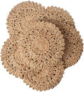 13.8" Set of 6 Round Woven Corn Husk Placemats by Laquedecraft by Laquedecraft