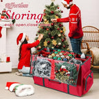 2-In-1 Christmas Decoration Ornament Organizer Box， Movable Pallet Santas Bags Ornament Storage Containers, Holds 73 Holiday Ornaments, Adjustable Space For Figurines And Pockets For Decoration - Image 6