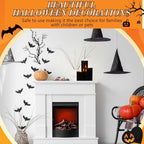 Retisee 3 Pcs 6/8/12" Halloween Black Flameless LED Candle Decor for Home - Image 6