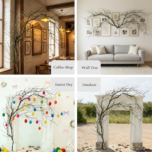 74" Spooky Halloween Tree Garland Moss Faux Willow Branches for Hanging(1) - Image 2
