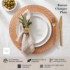 Rattan Plate Chargers, Round Woven, Harvest, Set of 8 - Image 4