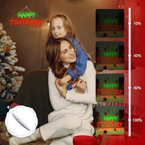 Horseneon Red Happy Holidays Neon Sign Merry Christmas Neon Sign for Party - Image 4
