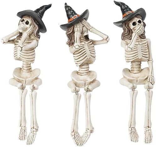 Newman House Studio Halloween-Décorations No-Evil-Skeleton-Figurines by NewmanHouseStudioLLC