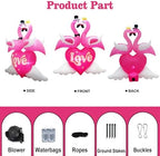 6.6FT Valentines Day Inflatables Pink Flamingos Couple with Love and Heart Decoration, Valentines Blow up Yard Decoration Flamingo Inflatable Built-in 5 LED for Anniversary Valentine Day Wedding Decor - Image 6