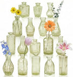 Glass Bud Vases in Bulk Small Mini Green Vase for Flowers 17pc by PXDSDXJJWEDDING%EF%BC%86HOMEDECOR