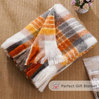 BATTILO Mohair Plaid Fall Throw Blanket for Couch, Yellow, 50 x 60 Inch - Image 4