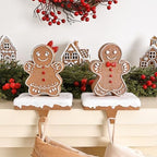 Christmas Stocking Holders for Mantle: Resin Gingerbread Man Stocking Holder Stand Set of 4, Resin Stocking Hangers Decorative Hooks for Xmas Home Decor, Mantle Fireplace Window Accessories - Image 5