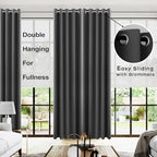 KOUFALL 96 Inch Curtains Long 2 Panel Set,70 Inch Wide Grommet Blackout Drapes for Living Room 96 Inch Length - Image 2
