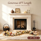 6FT Fall Garland with Lights, Sunflower Pumpkin Daisy Grapevine Lamb Ear Leaves, Thanksgiving Autumn Harvest Home Decor for Mantle Porch Table Centerpiece - Image 2