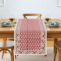 Ridhi Choclate Cosmos Hand Block Print 100% Cotton Table Runner 16x90 Inch by Ridhi