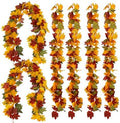PARTY JOY 6PCS Orange Leaf Garland, 5.6Ft Halloween Garland Artificial Maple Leaf Autumn Hanging Fall Vines Thanksgiving Decorations Fall Decor by Unknown