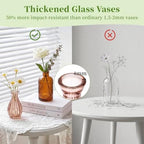 Glasseam Glass Bud Vases for Flowers: 10Pcs Fall Amber Small Vases Set - Image 3