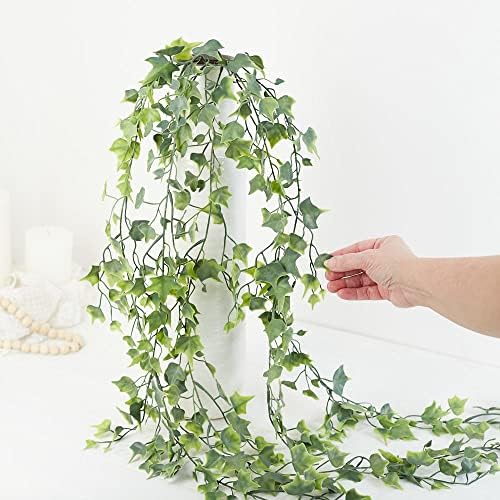 Factory Direct Craft Weather Resistant Green Hanging Needlepoint English Ivy Bush Fake Greenery Cascading Ivy for Indoor and Outdoor Arrangements - Image 4