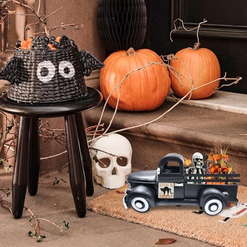 Pumpkin Decor 13.4" Farmhouse Vintage Truck with 20 Magnets, Black - Image 6