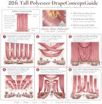 2 Panels 5ft(W) x 20ft(H) Pink Rose Backdrop Curtain for Wedding Parties - Image 3