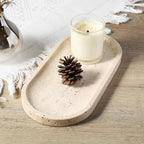 Koville Natural Marble Tray for Bathroom Counter, 10" x 5" Travertine Marble Storage Trays for Perfume, Cosmetics, Jewelry, Vanity Tray Stone Trays for Home, Decorative Tray for Dresser Organizer - Image 6