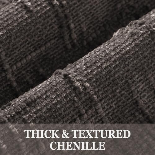 decorUhome Textured Chenille Throw Pillow Covers 24x24 Set of 2 Dark Brown - Image 2