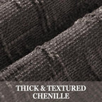 decorUhome Textured Chenille Throw Pillow Covers 26x26 Set of 2 Dark Brown - Image 2