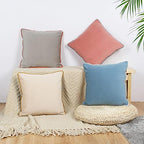 Velvet Throw Pillow Covers 18x18 Inch Set of 4 Decorative Velour Pillowcases Modern Double-Colored Cushion Covers for Sofa Couch, Cold - Image 5